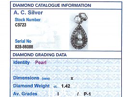 Diamond and Pearl Pendant Grading Card