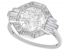 3.75 ct Diamond and Platinum Dress Ring - Art Deco - Antique Circa 1930