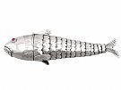 German Sterling Silver Fish Spice Box - Antique 1910