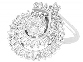 3.08 ct Diamond and Platinum Dress Ring - Art Deco - Vintage Circa 1950