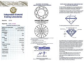 1950s Platinum Diamond Ring Certificate 