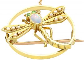 Gold Dragonfly Brooch for Sale 