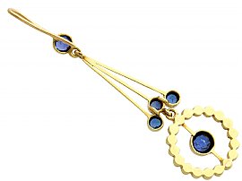 1900s Antique Sapphire and Pearl Earrings