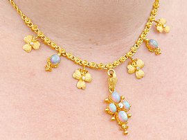 Gold and Opal Necklace UK 