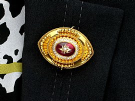  Antique Garnet Brooch Wearing