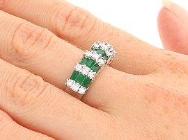 1980s Emerald Ring on the finger