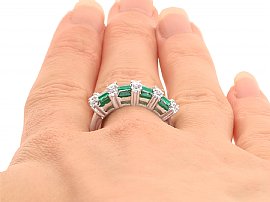 1980s Emerald Ring on the finger