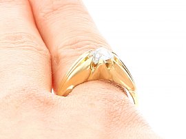 Mens Solitaire Diamond Ring Gold