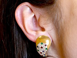 French Gemstone Earrings Gold
