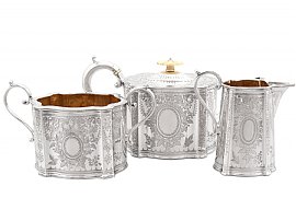 Sterling Silver Three Piece Tea Service - Antique Victorian (1884)