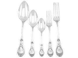 Antique German Silver Flatware Service