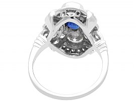 White Gold Blue Sapphire and Diamond Ring 