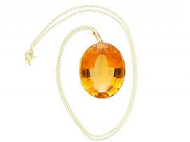 Citrine and Yellow Gold Pendant 1950s