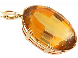 Vintage Citrine and Yellow Gold Pendant