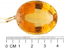 Citrine and Yellow Gold Pendant Size