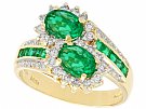 1.80ct Emerald and 1.05ct Diamond, 18ct Yellow Gold Dress Ring - Contemporary (2001)