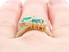 Oval Cut Emerald Ring in Gold