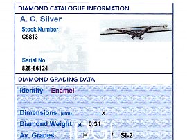 Grading Report Card for Pheasant Diamond Brooch