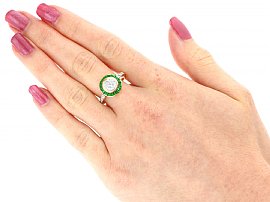 Antique Emerald Target Ring