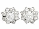 1.81ct Diamond and 18ct Yellow Gold Cluster Earrings - Antique Circa 1920