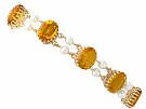 30.12ct Citrine and Pearl, 9ct Yellow Gold Bracelet - Vintage (1967)