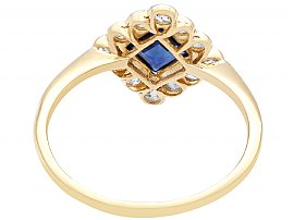 Blue Sapphire and Diamond Dress Ring Hallmarks