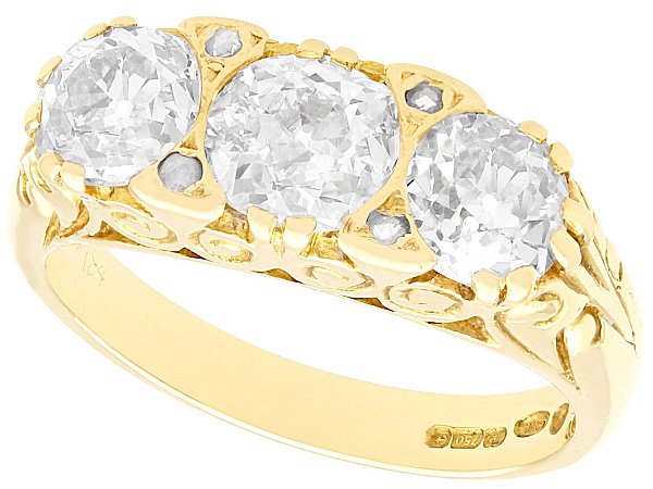  Antique Style Trilogy Ring Yellow Gold 