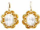 1.36ct Diamond and 14ct Yellow Gold Drop Earrings - Antique Circa 1900