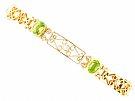 5.34ct Peridot and Pearl, 15ct Yellow Gold Bracelet - Antique Circa 1900