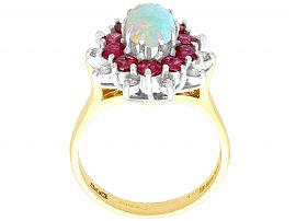 Opal and Ruby Ring Vintage Gold