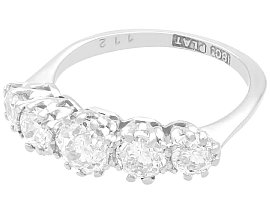 1920s 5 Stone Diamond Engagement Ring Round Cut