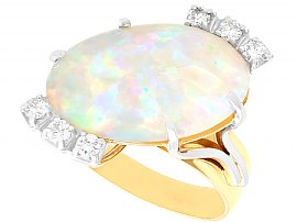 Oval Cabochon Opal Ring Gold