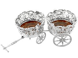 Sterling Silver Double Coaster Trolley - Antique Victorian (1839); C5900