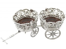   Sterling Silver Double Coaster Trolley - Antique Victorian (1839)