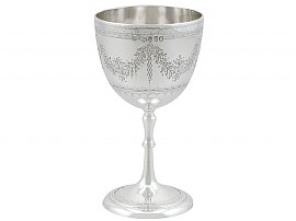 Bright Cut Engraved Silver Goblet Reverse