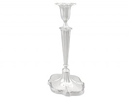 A single Large Sterling Silver Candlestick