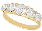 3.31 ct Diamond  and 18 ct Yellow Gold Five Stone Ring - Antique Circa 1930