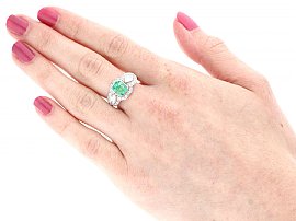 Emerald and Diamond Ring Set in Platinum