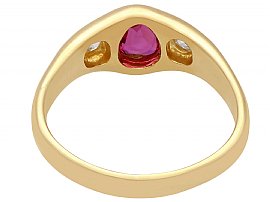 Pear Cut Ruby and Yellow Gold Gents Ring UK