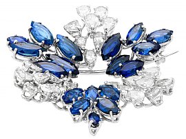 Vintage Sapphire and Diamond Brooch