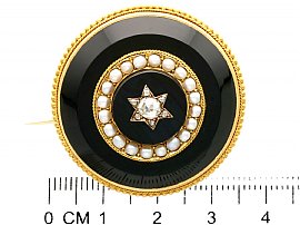 Victorian Onyx Brooch with Diamonds 