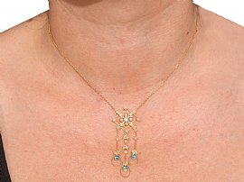 Edwardian Necklace on the neck