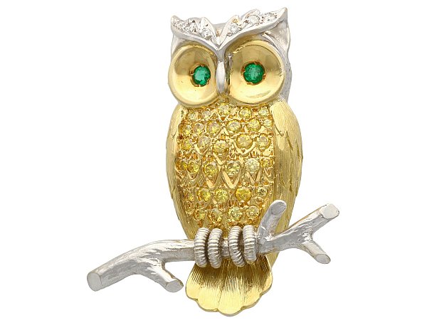 Vintage Owl Brooch Pin for Sale 