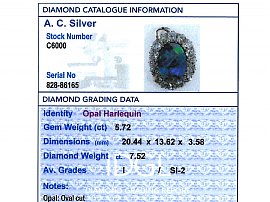 Opal Pendant grading report card