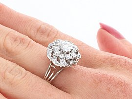 1950s Diamond Cluster Ring Vintage Wearing