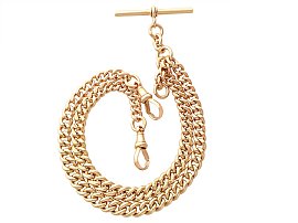 9ct Yellow Gold Double Albert Watch Chain - Antique (1925)