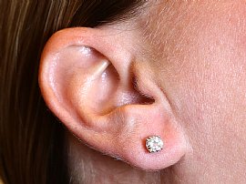 Wearing 1.41 Carat Diamond Earrings 