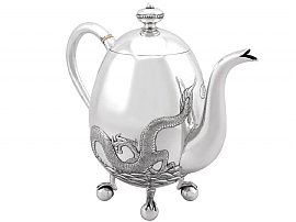Silver Tea Set with Dragons for Sale