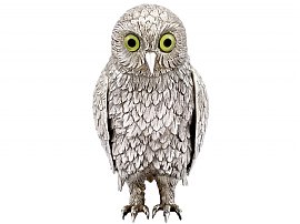 German Sterling Silver Table Owl - Antique Circa 1910