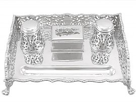 Fox Silver Inkstand for Sale 